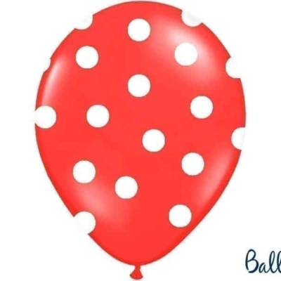 Balon bez helu: Kropki, Pastel Poppy Red, 30cm Balony bez helu Szalony.pl - Sklep imprezowy 4