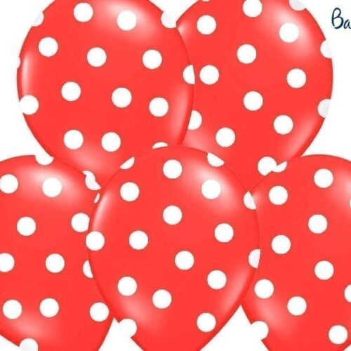 Balon bez helu: Kropki, Pastel Poppy Red, 30cm