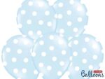 Balon bez helu: Kropki, Pastel Baby Blue, 30cm