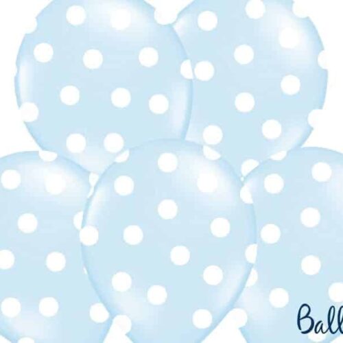 Balon bez helu: Kropki, Pastel Baby Blue, 30cm