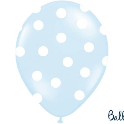 Balon bez helu: Kropki, Pastel Baby Blue, 30cm Balony bez helu Szalony.pl - Sklep imprezowy