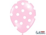 Balon bez helu: Kropki, Pastel Baby Pink, 30cm