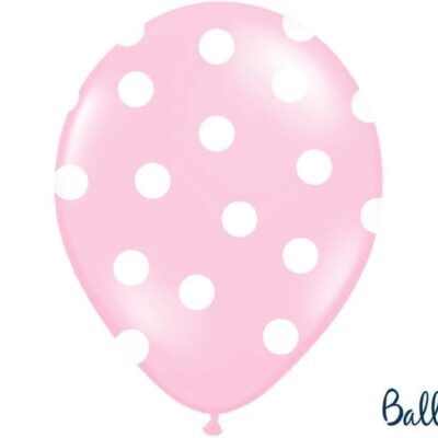Balon bez helu: Kropki, Pastel Baby Pink, 30cm Balony bez helu Szalony.pl - Sklep imprezowy