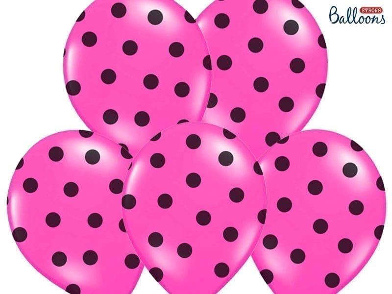 Balon bez helu: Kropki czarne, Pastel Hot Pink, 30cm Balony bez helu Sprawdź naszą ofertę. Sklep imprezowy Szalony.pl. 5