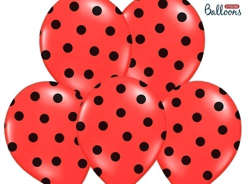 Balon bez helu: Kropki czarne, Pastel Poppy Red, 30cm Balony bez helu Sprawdź naszą ofertę. Sklep imprezowy Szalony.pl. 5