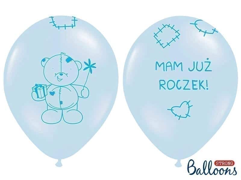 Balon bez helu: Miś – mam już roczek, P. Baby Blue, 30cm Balony bez helu Sprawdź naszą ofertę. Sklep imprezowy Szalony.pl. 4