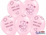 Balon bez helu: Miś - mam już roczek, Pastel Pink, 30cm