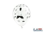 Balon bez helu: Piłkarz i piłki, Pastel White, 30cm