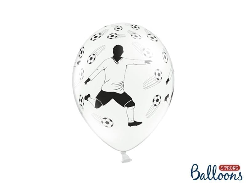 Balon bez helu: Piłkarz i piłki, Pastel White, 30cm Balony bez helu Szalony.pl - Sklep imprezowy