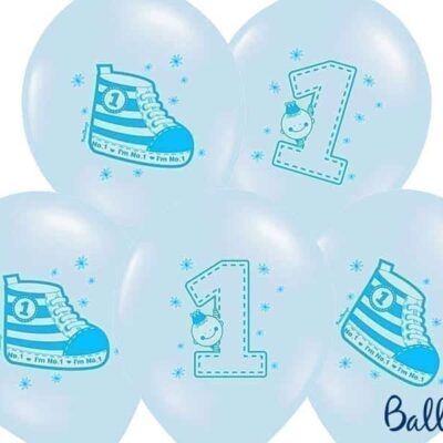 Balon bez helu: Trampek – Number 1, P. Blue, 30cm Balony bez helu Szalony.pl - Sklep imprezowy 5