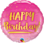 Balon bez helu: Różowy, Happy Birthday, 18″ – Dekoracje imprezowe – Szalony.pl
