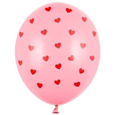 Balon z helem: Serduszka, Pastel Baby Pink, 30 cm Balony na dzień Babci i Dziadka Szalony.pl - Sklep imprezowy