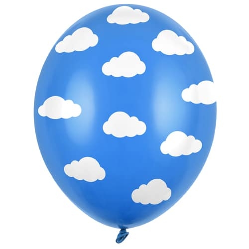 Balon z helem: Chmurki, Blue, 30 cm Balony z helem Sprawdź naszą ofertę. Sklep imprezowy Szalony.pl.