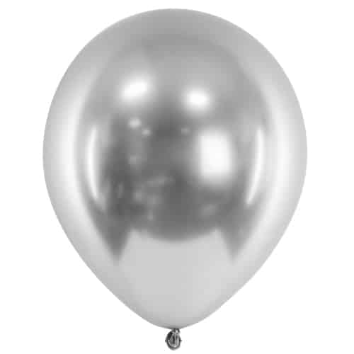 Balon z helem: Glossy, srebrny, 30 cm Balony na Ślub Szalony.pl - Sklep imprezowy