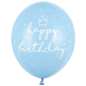 Balon z helem: Happy Birthday, Baby Blue, 30 cm Szalony.pl
