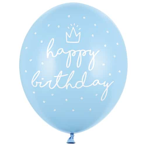 Balon z helem: Happy Birthday, Baby Blue, 30 cm Szalony.pl 5