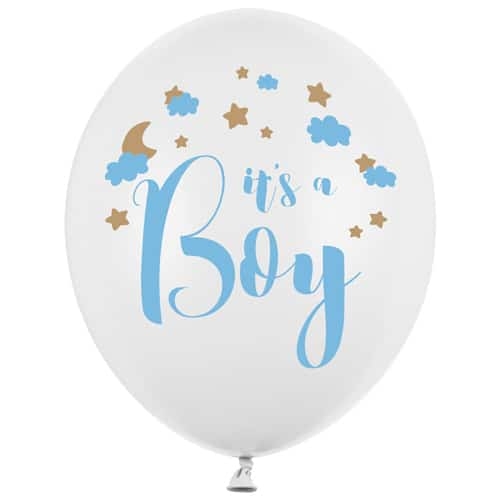 Balon z helem: It’s a Boy, white, 30 cm Balony na Narodziny Sprawdź naszą ofertę. Sklep imprezowy Szalony.pl.
