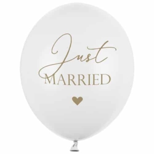 Balon z helem: Just Married, white, 30 cm Szalony.pl 16