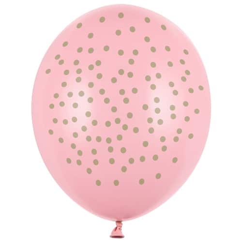 Balon z helem: Kropki złote, pink, 30 cm Balony dla Zakochanych Sprawdź naszą ofertę. Sklep imprezowy Szalony.pl.