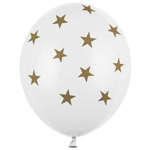 Balon z helem: Gwiazdki, Pastel Pure White, 30 cm Balony na Urodziny Sprawdź naszą ofertę. Sklep imprezowy Szalony.pl.