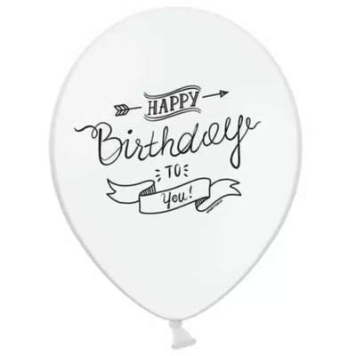Balon z helem: Happy Birthday to you, white, 30 cm Balony na Urodziny Szalony.pl - Sklep imprezowy