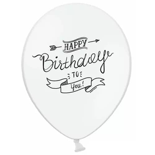 Balon z helem: Happy Birthday to you, white, 30 cm Szalony.pl 5