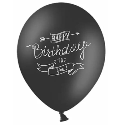 Balon z helem: Happy Birthday to you, black, 30 cm Balony na Urodziny Szalony.pl - Sklep imprezowy