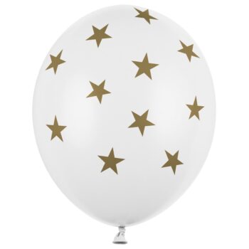 Balon z helem: Gwiazdki, Pastel Pure White, 30 cm – Balony z helem (Trójmiasto) – Szalony.pl