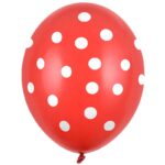 Balon z helem: Kropki białe, red, 30 cm – Balony z helem (Trójmiasto) – Szalony.pl
