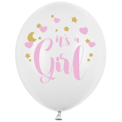 Balon z helem: It’s a Girl, white, 30 cm – Balony z helem (Trójmiasto) – Szalony.pl