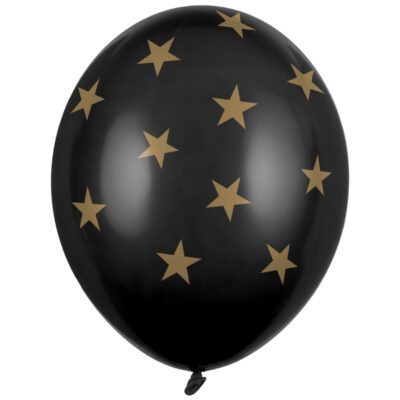 Balon z helem: Gwiazdki, Pastel Black, 30 cm – Balony z helem (Trójmiasto) – Szalony.pl