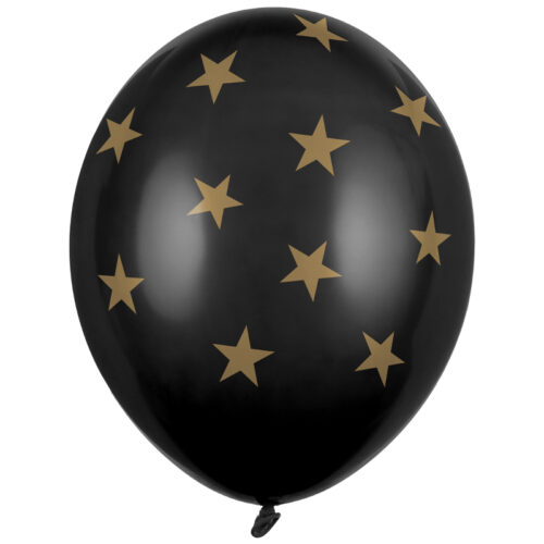 Balon z helem: Gwiazdki, Pastel Black, 30 cm