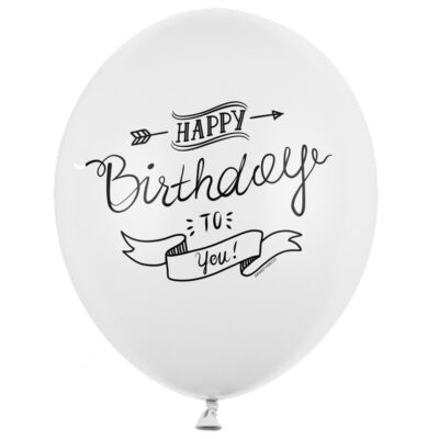 Balon z helem: Happy Birthday to you, white, 30 cm – Balony z helem (Trójmiasto) – Szalony.pl