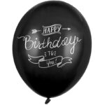 Balon z helem: Happy Birthday to you, black, 30 cm – Balony z helem (Trójmiasto) – Szalony.pl