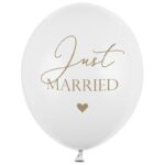 Balon z helem: Just Married, white, 30 cm – Balony z helem (Trójmiasto) – Szalony.pl