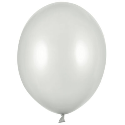 Balon z helem: Metallic Silver, 30 cm – Balony z helem (Trójmiasto) – Szalony.pl