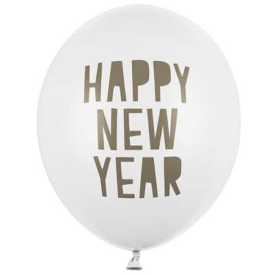 Balon z helem: Happy New Year, 30 cm Sylwester - Balony z helem Szalony.pl - Sklep imprezowy