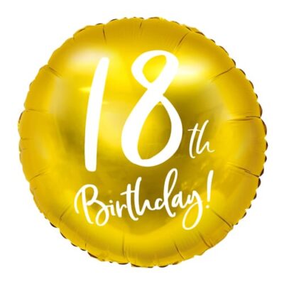 Balon z helem: 18th Birthday, złoty, 18″ Balony na 18 urodziny Szalony.pl - Sklep imprezowy