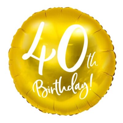 Balon z helem: 40th Birthday, złoty, 18″ Balony na 40 urodziny Szalony.pl - Sklep imprezowy