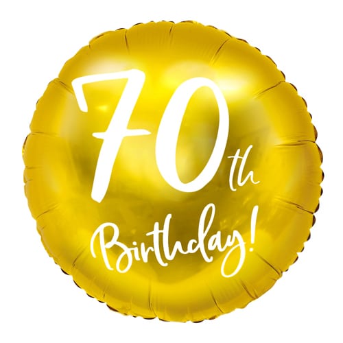 Balon z helem: 70th Birthday, złoty Balony na 70 urodziny Szalony.pl - Sklep imprezowy