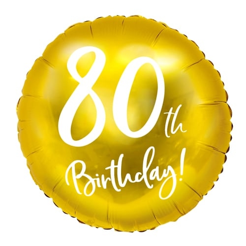 Balon z helem: 80th Birthday, złoty Balony na 80 urodziny Sprawdź naszą ofertę. Sklep imprezowy Szalony.pl.