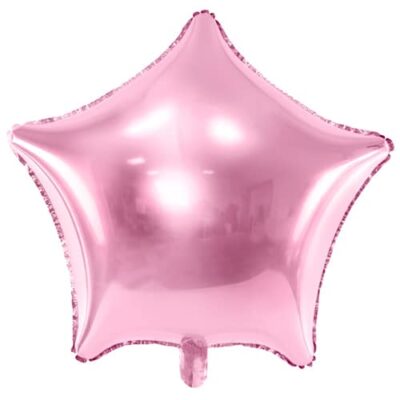 Balon z helem: Gwiazdka,  jasny róż, 19″ Balony na Urodziny Szalony.pl - Sklep imprezowy