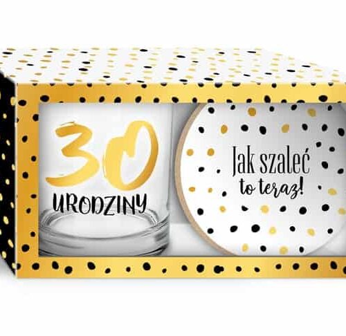 Szklanka + podkładka - 30 urodziny, 270ml