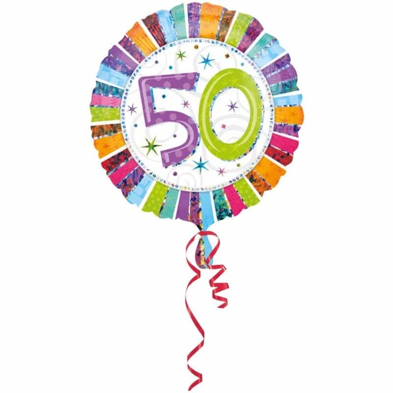 Balon z helem: 50 lat – kolorowy, 18″ Balony na Urodziny Szalony.pl - Sklep imprezowy 2