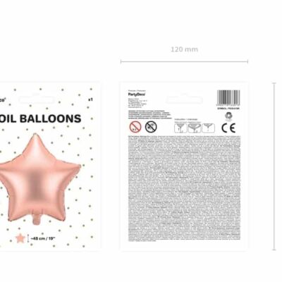 Balon z helem: Gwiazdka, różowo-złoty chrom, 19″ Balony z helem Szalony.pl - Sklep imprezowy 5