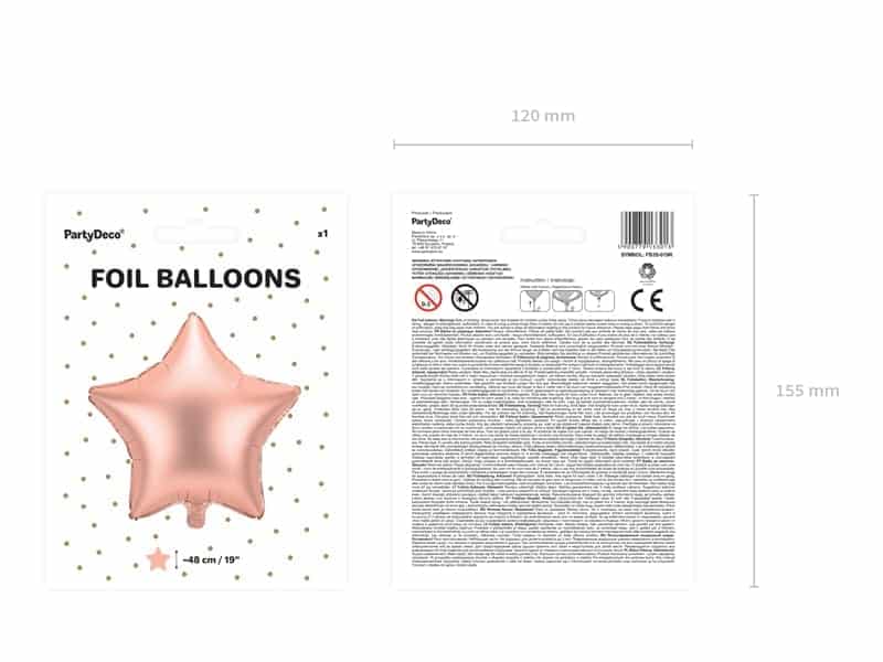 Balon z helem: Gwiazdka, różowo-złoty chrom, 19″ Balony z helem Sprawdź naszą ofertę. Sklep imprezowy Szalony.pl. 3