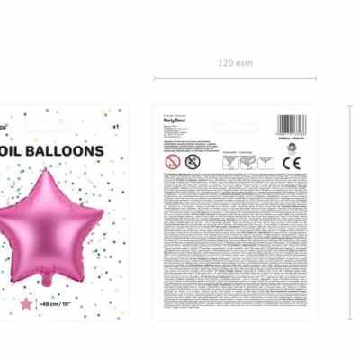 Balon z helem: Gwiazdka, różowy chrom, 19″ Balony z helem Szalony.pl - Sklep imprezowy 7