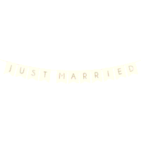 Baner – Just Married, biało-złoty, 15×155 cm – Prezent na Ślub – Szalony.pl