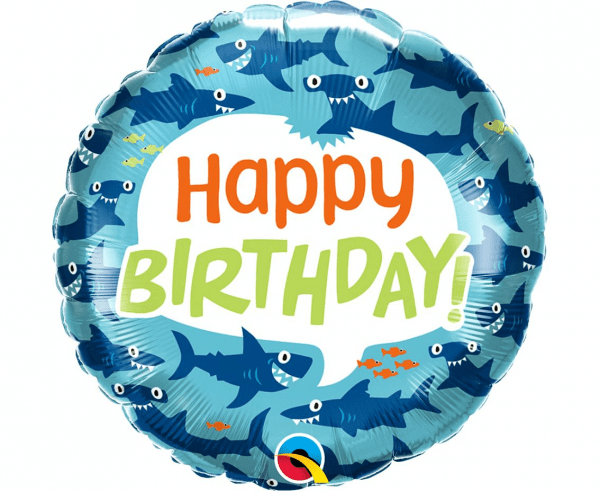 Balon z helem: Rekiny, Happy Birthday, 46 cm Balony na Urodziny Szalony.pl - Sklep imprezowy
