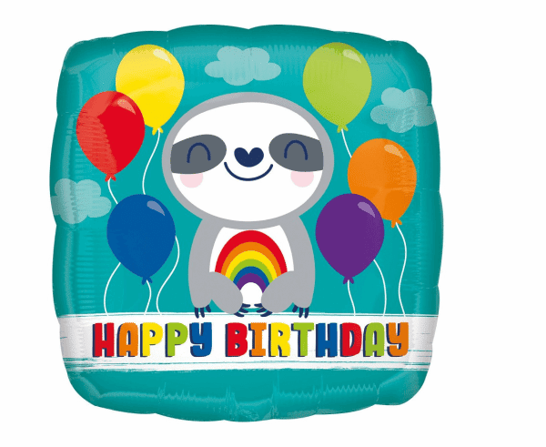 Balon z helem: Happy Birthday, Leniwiec, 18″ Balony na Urodziny Szalony.pl - Sklep imprezowy 2